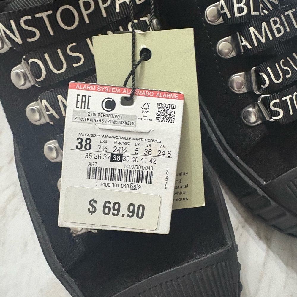 Black Sneakers with Bold Lettering